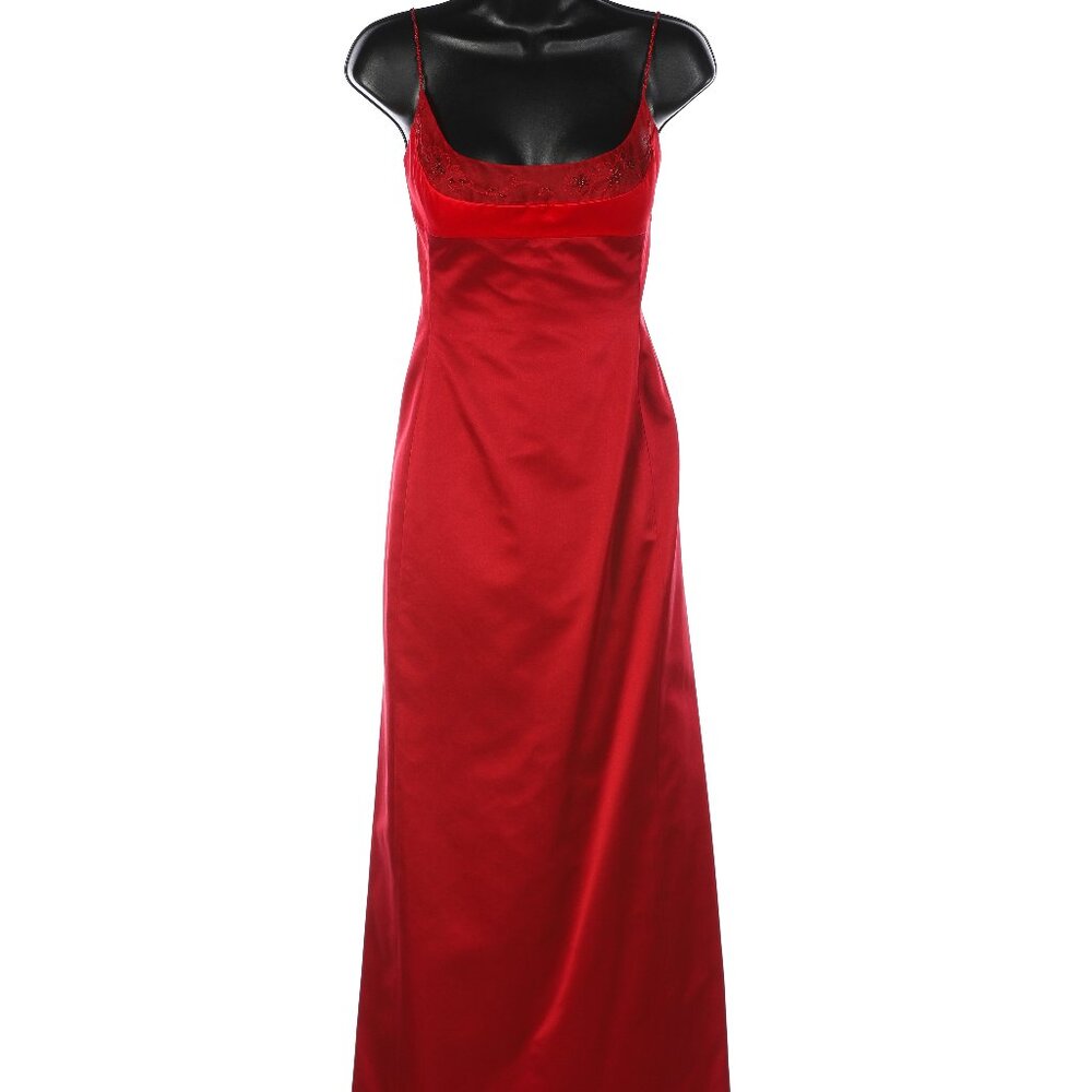 Richard Tyler Couture Red Silk Sleeveless Gown